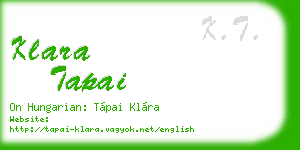 klara tapai business card
