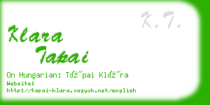 klara tapai business card